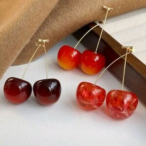 Elegant Cherry Drop Earrings
